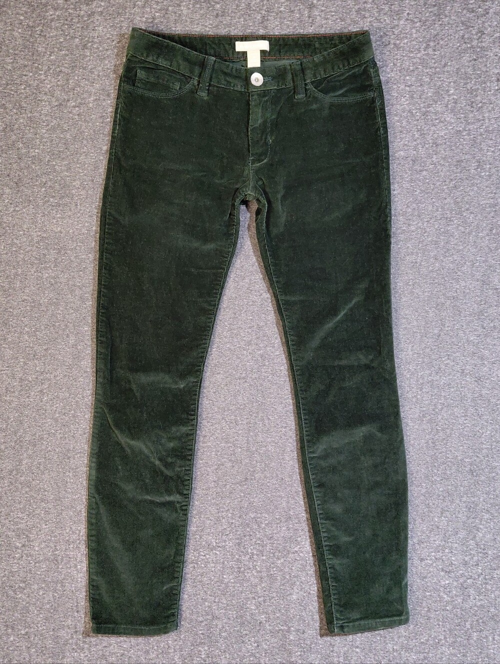 Banana Republic Skinny Corderoy Pants Pine Green Sz 26